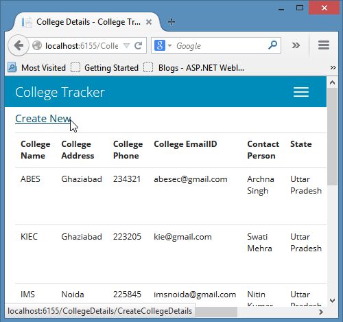 Create New Action Link